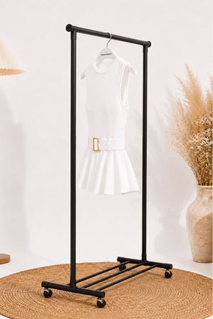 Kadın beyaz kemerli peplum kesim kolsuz şık bluz CLT011