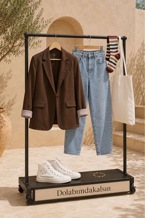 Kadın klasik yaka uzun kollu krep kumaş blazer ceket DKEF003