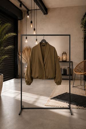 Paraşüt kumaş çıtçıtlı oversize bomber ceket DKHF032 ( STD-36-40)