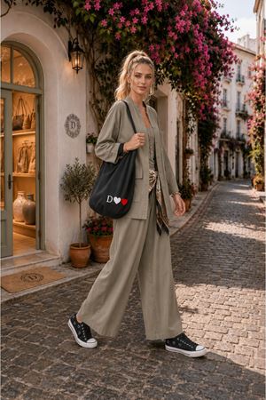 Cep detaylı salaş ceket pantolon premium takım DKHF034
