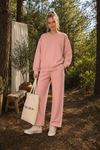 Kadın oversize şerit detaylı sweatshirt ve eşofman ikili spor takım TG012