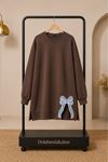 Kadın oversize fiyonk detaylı sweat tunik TG013
