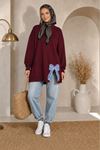 Kadın oversize fiyonk detaylı sweat tunik TG013