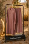 Kadın tesettür nakış detaylı düğmeli tunik pantolon ikili takım ALA098 ( STD - 36-46 )