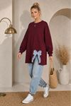 Kadın oversize fiyonk detaylı sweat tunik TG013