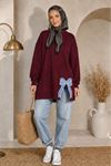 Kadın oversize fiyonk detaylı sweat tunik TG013