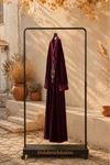 Kadın V yaka nakış detaylı oversize otantik kadife elbise ALA101 ( STD - 36-46 )