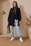 Kadın oversize fiyonk detaylı sweat tunik TG013