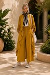 Kadın volanlı hırka geniş paça pantolon yeni sezon oversize takım ALA097 ( STD - 36-46 )