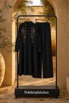 Kadın tesettür nakış detaylı düğmeli tunik pantolon ikili takım ALA098 ( STD - 36-46 )