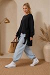 Kadın oversize fiyonk detaylı sweat tunik TG013