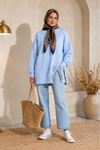 Kadın oversize fiyonk detaylı sweat tunik TG013