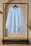 Kadın oversize fiyonk detaylı sweat tunik TG013
