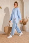 Kadın oversize fiyonk detaylı sweat tunik TG013