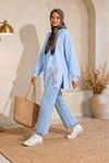 Kadın oversize fiyonk detaylı sweat tunik TG013