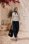 Düğmeli volan detaylı peplum triko hırka CLT031