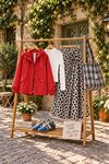 Kadın kırmızı kapüşonlu mevsimlik ceket DKHF043
