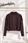 Kadın Ekose Desenli Fermuarlı Bomber Crop Ceket EFL038