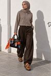 Kadın Bej Kapüşonlu Fermuarlı Uzun Kollu Crop Sweatshirt CLT053
