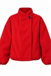 Kadın Kırmızı Dik Yaka Balon Kol Oversize Kısa Bomber Ceket EFL7782