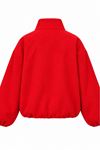 Kadın Kırmızı Dik Yaka Balon Kol Oversize Kısa Bomber Ceket EFL7782